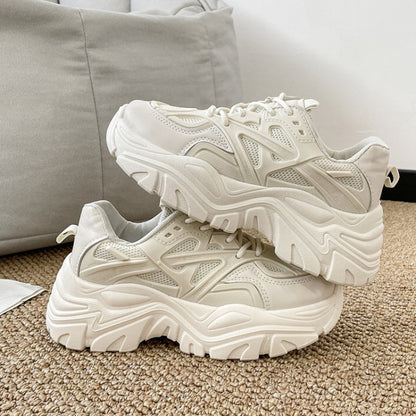 Thick Soled Breathable Platform Shoes High Heel Sneakers, 35, 36, 37, 38, 39, 40