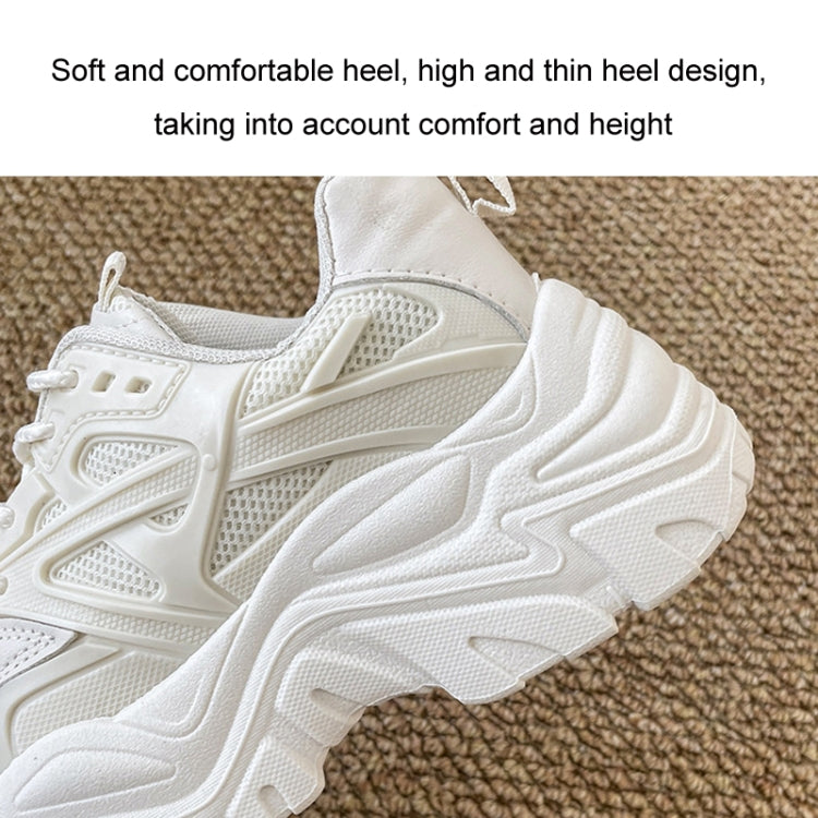 Thick Soled Breathable Platform Shoes High Heel Sneakers, 35, 36, 37, 38, 39, 40