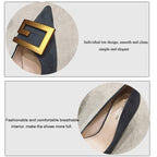 Women Suede High Heels Stiletto Pointed Toe Work Shoes Professional Etiquette Shoes, 34, 35, 36, 37, 38, 39, 40
