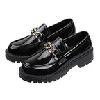 Slip-On Loafers Flat Preppy Style Women Leather Shoes, 35, 36, 37, 38, 39, 40