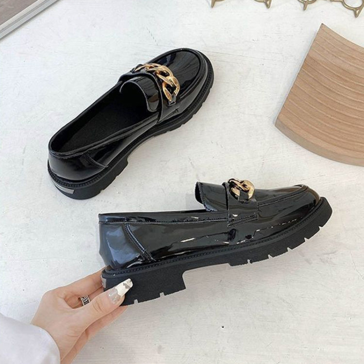 Slip-On Loafers Flat Preppy Style Women Leather Shoes, 35, 36, 37, 38, 39, 40