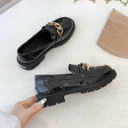 Slip-On Loafers Flat Preppy Style Women Leather Shoes, 35, 36, 37, 38, 39, 40