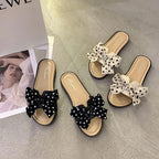 Summer Bowknot Outerwear Slippers Beach Flat Sandals, 36/37, 38/39, 40/41