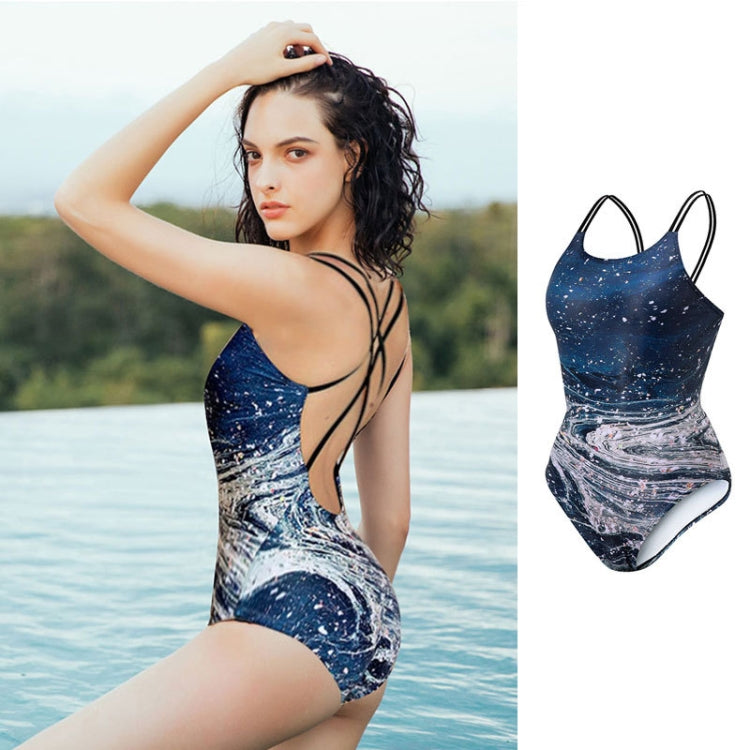 Belly-covering Thin Sexy Open-back Bikini Triangle One-piece Competitive Swimsuit, S, M, L, XL, XXL