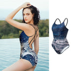 Belly-covering Thin Sexy Open-back Bikini Triangle One-piece Competitive Swimsuit, S, M, L, XL, XXL