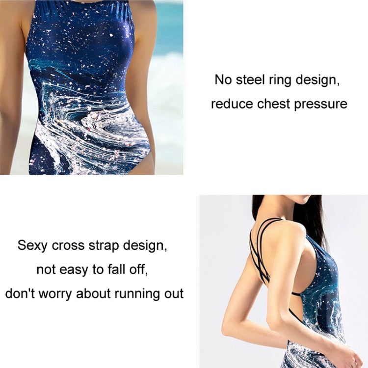 Belly-covering Thin Sexy Open-back Bikini Triangle One-piece Competitive Swimsuit, S, M, L, XL, XXL