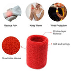 5pcs Women Men Solid Color Cotton Sport Sweatband Brace Wraps Guards, 8x8cm