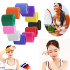 5pcs Women Men Solid Color Cotton Sport Sweatband Brace Wraps Guards, 8x8cm