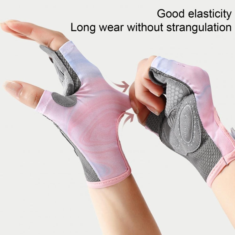Yoga Sports Gloves Non-slip Shock-absorbing Half-finger Anti-cocoon Gloves, S, M