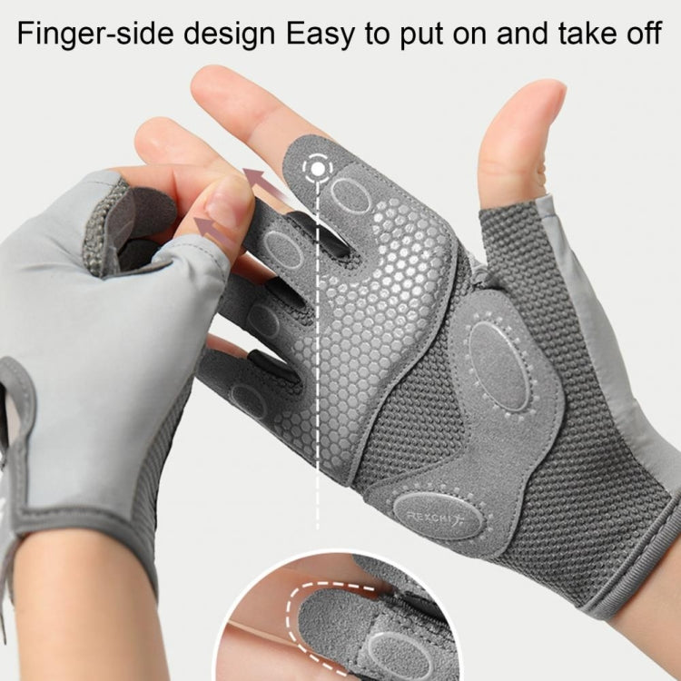 Yoga Sports Gloves Non-slip Shock-absorbing Half-finger Anti-cocoon Gloves, S, M