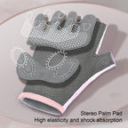 Yoga Sports Gloves Non-slip Shock-absorbing Half-finger Anti-cocoon Gloves, S, M