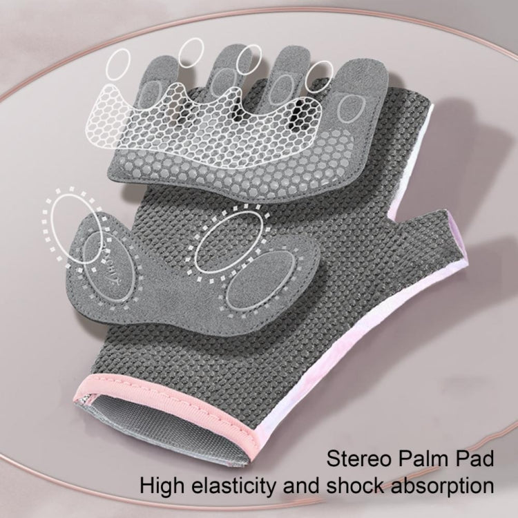 Yoga Sports Gloves Non-slip Shock-absorbing Half-finger Anti-cocoon Gloves, S, M