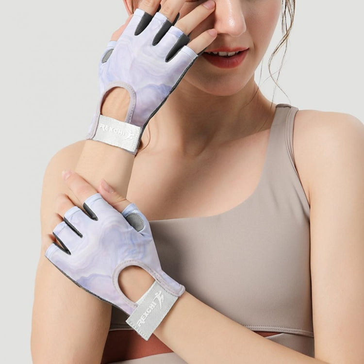 Yoga Sports Gloves Non-slip Shock-absorbing Half-finger Anti-cocoon Gloves, S, M