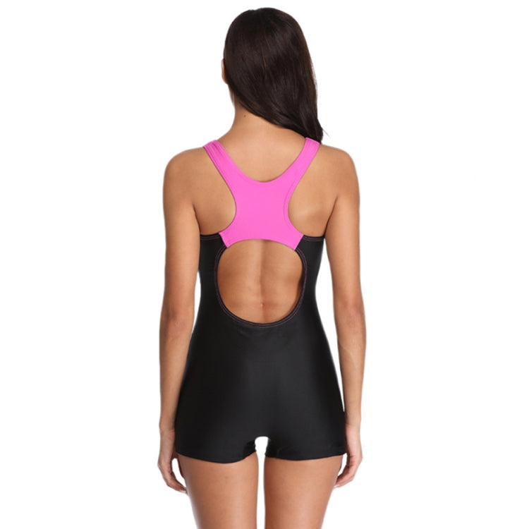 One Piece Women Swimsuit Conservative Patchwork Sports Flat Conjoined Swimsuit, S, M, L, XL, XXL