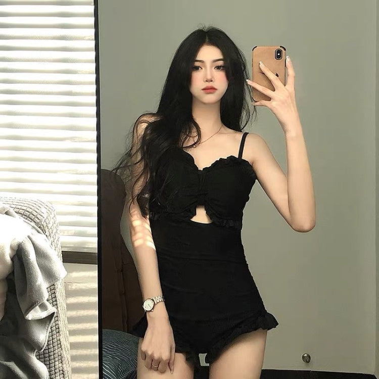 Women One-Piece Swimsuit Sexy Conservative Belly Shading Slim Swimwear, M, L, XL