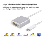 USB-C/Type-C To VGA HD Converter 1080P Laptop Connecting Display Mobile Phone Same Screen Line, Type-C To VGA Female