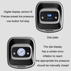 12V Metal Cylinder Smart Digital Display Portable Mini Tire Pump, No. 30 Manual Shutdown, No. 30 Automatic Charging Stopping