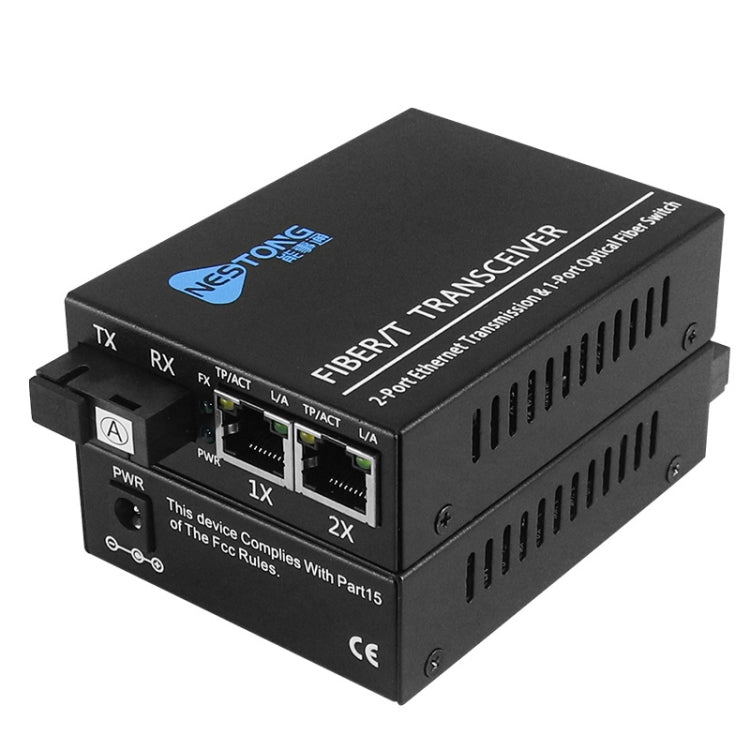 NESTONG 100M Single-Mode Fiber Optic Transceiver POE Photoelectric Converter,CN Plug, 10/100M