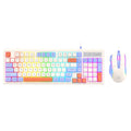 K-Snake Wired E-Sports Keyboard Mouse Mechanical Feel 98 Key Desktop Computer Notebook Keyboard, Keyboard+Mouse (Blue), Keyboard+Mouse (Gray), Keyboard+Mouse (Pink), Single Keyboard (Blue), Single Keyboard (Pink), Single Keyboard (Gray)
