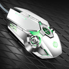 K-Snake Q7 Game Wired 7 Color Illuminated USB 4000 DPI Mechanical Mouse, Q7 White, Q7 Scrub Black, Q7 Silver Gray