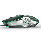 K-Snake Q7 Game Wired 7 Color Illuminated USB 4000 DPI Mechanical Mouse, Q7 White, Q7 Scrub Black, Q7 Silver Gray
