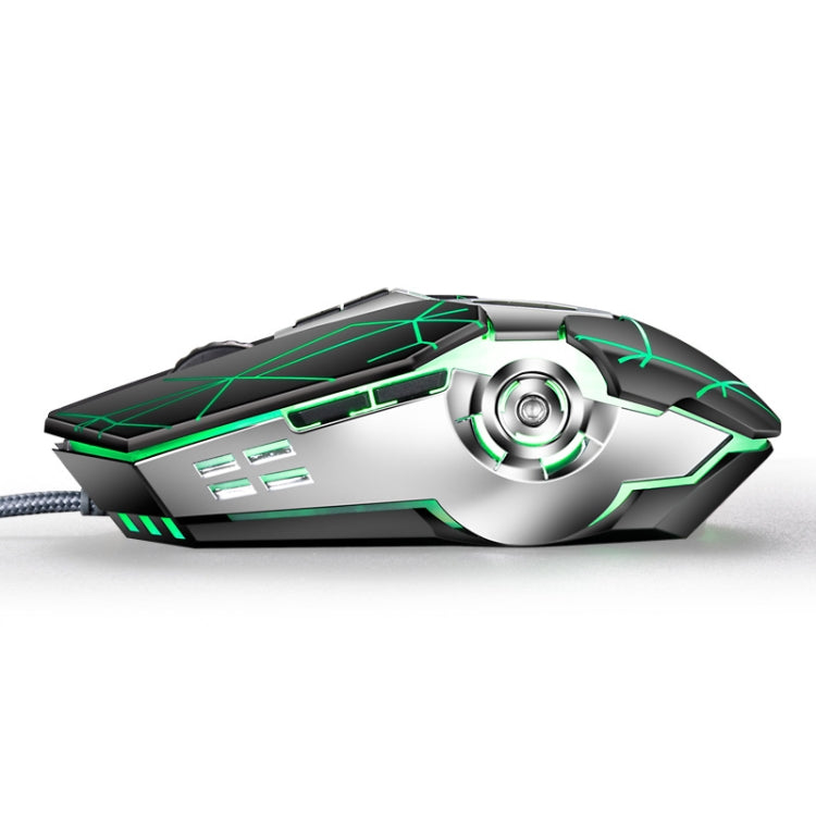 K-Snake Q7 Game Wired 7 Color Illuminated USB 4000 DPI Mechanical Mouse, Q7 White, Q7 Scrub Black, Q7 Silver Gray