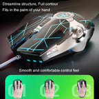 K-Snake Q7 Game Wired 7 Color Illuminated USB 4000 DPI Mechanical Mouse, Q7 White, Q7 Scrub Black, Q7 Silver Gray