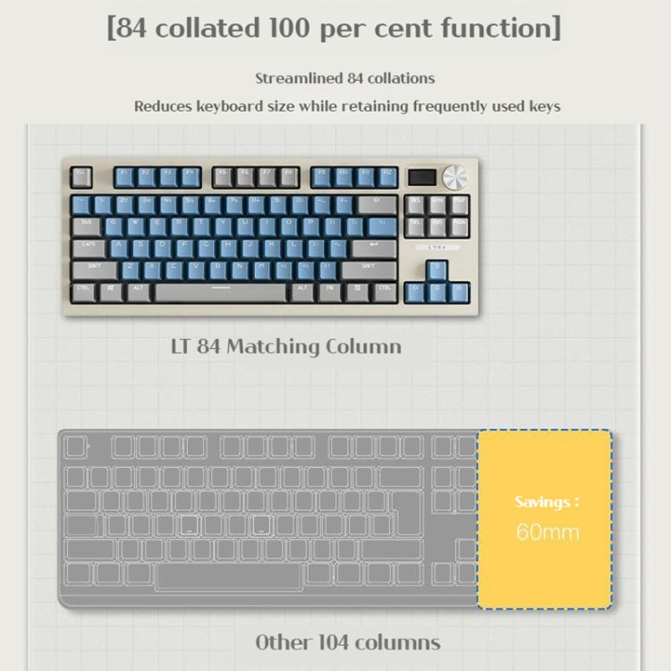 LANGTU LT84 Mechanical Luminous Keyboard, Wired Single-mode Green Shaft (White), Wired Single-mode Red Shaft (White), Wired Single-mode Silver Gray Shaft (White), Wired Single-mode Silver Gray Shaft (Nightfall)                                          ...