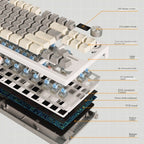 LANGTU LT84 Mechanical Luminous Keyboard, Wired Single-mode Green Shaft (White), Wired Single-mode Red Shaft (White), Wired Single-mode Silver Gray Shaft (White), Wired Single-mode Silver Gray Shaft (Nightfall)                                          ...
