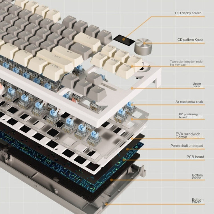 LANGTU LT84 Mechanical Luminous Keyboard, Wired Single-mode Green Shaft (White), Wired Single-mode Red Shaft (White), Wired Single-mode Silver Gray Shaft (White), Wired Single-mode Silver Gray Shaft (Nightfall)                                          ...