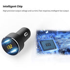 Mini Multifunctional Dual USB Digital Display Car Charger, Black, Grey, Red