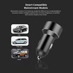 Mini Multifunctional Dual USB Digital Display Car Charger, Black, Grey, Red
