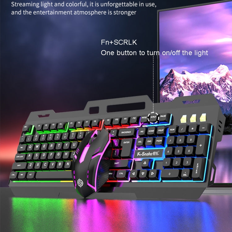 K-Snake Mechanical Feel Keyboard Mouse Kit USB Wired 104 Keycaps Computer Keyboard, Keyboard+Mouse (Black Gray), Keyboard+Mouse (White Blue), Keyboard+Mouse (White), Keyboard+Mouse (Black), Single Keyboard (White), Single Keyboard (Black)