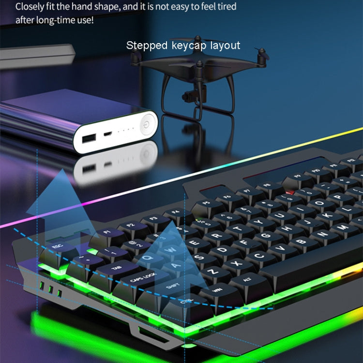 K-Snake Mechanical Feel Keyboard Mouse Kit USB Wired 104 Keycaps Computer Keyboard, Keyboard+Mouse (Black Gray), Keyboard+Mouse (White Blue), Keyboard+Mouse (White), Keyboard+Mouse (Black), Single Keyboard (White), Single Keyboard (Black)