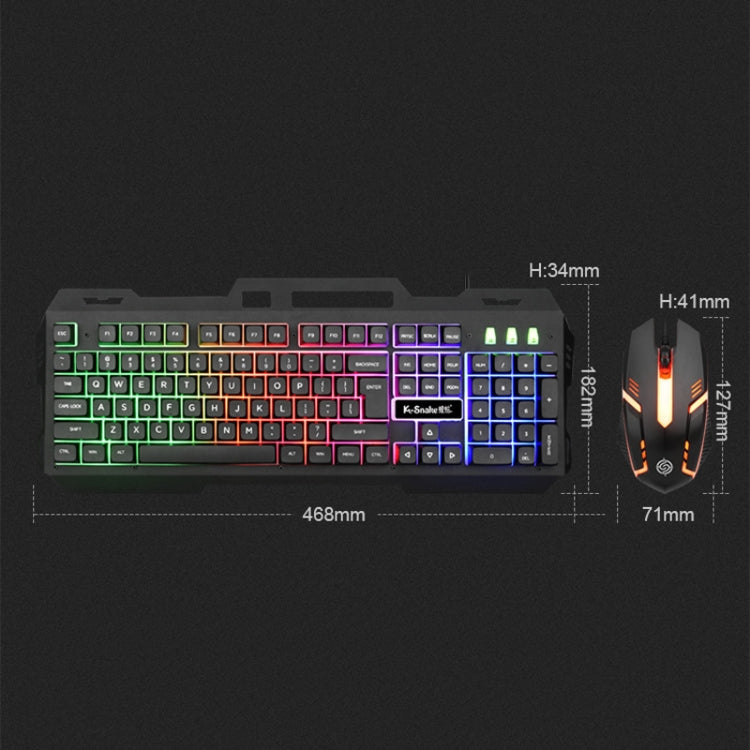 K-Snake Mechanical Feel Keyboard Mouse Kit USB Wired 104 Keycaps Computer Keyboard, Keyboard+Mouse (Black Gray), Keyboard+Mouse (White Blue), Keyboard+Mouse (White), Keyboard+Mouse (Black), Single Keyboard (White), Single Keyboard (Black)