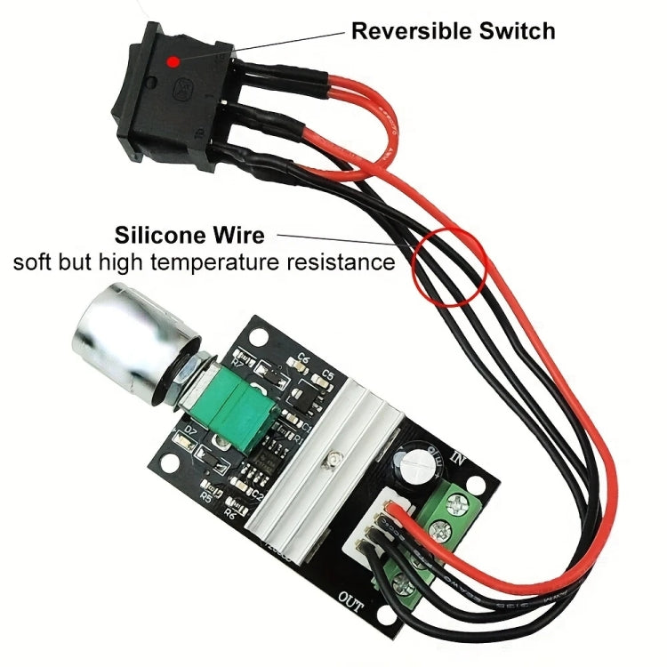 DC 6-28V 3A  PWM Speed Adjustable Reversible Switch DC Motor Driver Reversing, 6-28V 3A