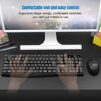 K-Snake WK800 Wireless 2.4G Keyboard Mouse Set Tabletop Computer Notebook Business Office House Use, White, Black