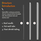 100pcs/pack 60mm Single Pin Optical Fiber Heat Shrinkable Tube Optical Hot Melt Tube, 60mm Single Pin
