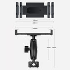 Car Rear Seat Folding Stretchable Headrest Tablet Bracket, Plastic Clamp Arm, Metal Clamp Arm