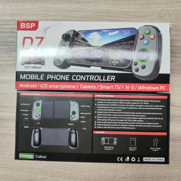 D7 BT5.0 Retractable Gamepad With Light For PC / Android / IPhone /Win7 10 11/Mac OS/Switch, D7 (Black), D7 (White), D7 (Purple)