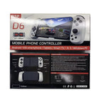 D6  Bluetooth Retractable Gamepad Dual Hall Six-Axis Somatosensory For Android/IPhone /Switch, D6 Black, D6 White Black