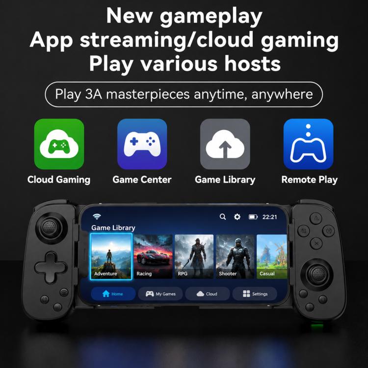 D6  Bluetooth Retractable Gamepad Dual Hall Six-Axis Somatosensory For Android/IPhone /Switch, D6 Black, D6 White Black