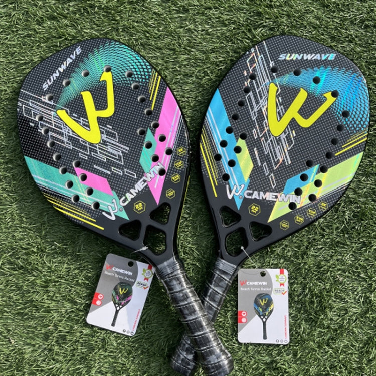CAMEWIN 3K Carbon Fiber Beach Tennis Racket Soft EVA Tennis Paddle