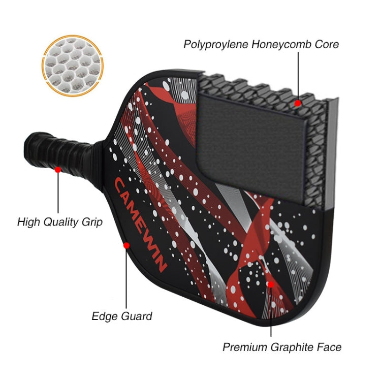 CAMEWIN  Carbon Fiber Pickleball Racket Set Include 2 Paddles+4 Balls+4 Hand Glue+1 Cover Bag