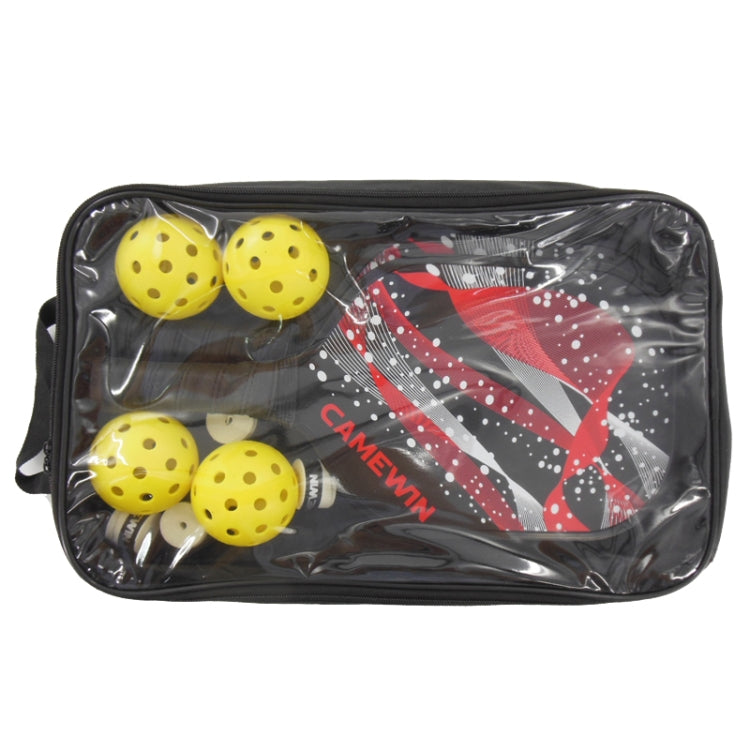 CAMEWIN  Carbon Fiber Pickleball Racket Set Include 2 Paddles+4 Balls+4 Hand Glue+1 Cover Bag