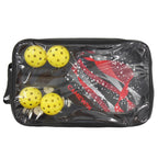 CAMEWIN  Carbon Fiber Pickleball Racket Set Include 2 Paddles+4 Balls+4 Hand Glue+1 Cover Bag