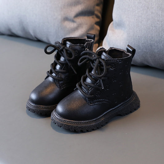 Children Martin Boots Padded Warm Leather Boots Simple Cotton Shoes, 21, 22, 28, 29, 30, 23, 24, 25, 26, 27
