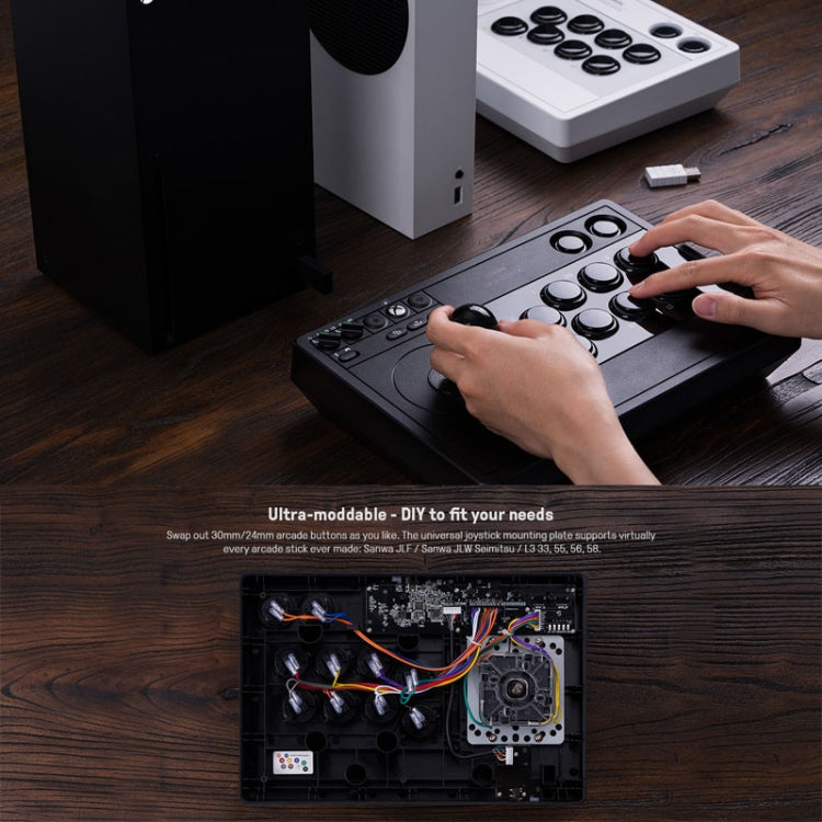 8Bitdo Wireless 2.4G Arcade Stick For XBOX Series X / S / XBOX One / Windows 10, 2.4G (White), 2.4G (Black)