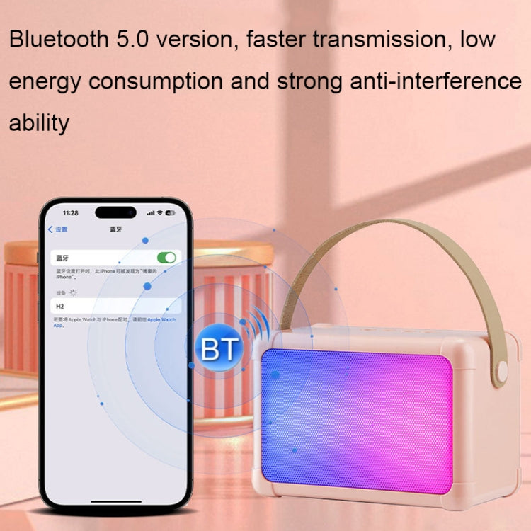 Portable RGB Lighting Effect Bluetooth Speaker Home Mini Karaoke Audio, Speaker, Single Microphone+Speaker, Dual Microphone+Speaker