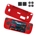 JYS JYS-SD011 For Steam Deck 7pcs/set Host Silicone Case With Joystick Cap+Touch Board Sticker Set, Red, Black, Blue